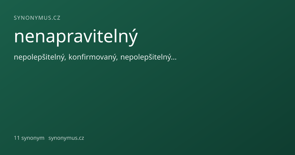 Náhled odkazu: nenapravitelný