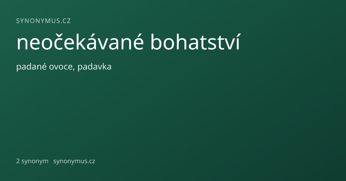 Náhled odkazu: neočekávané bohatství