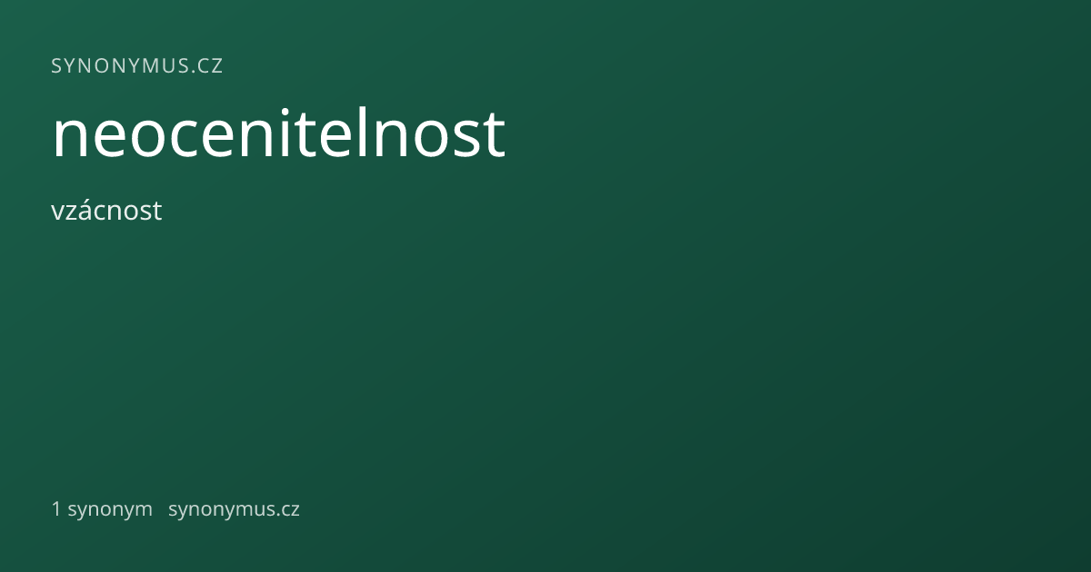 Náhled odkazu: neocenitelnost