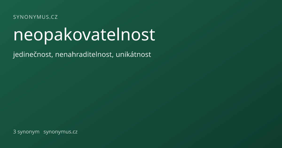 Náhled odkazu: neopakovatelnost