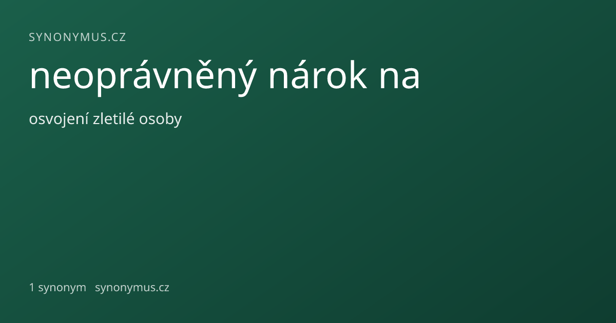 Náhled odkazu: neoprávněný nárok na
