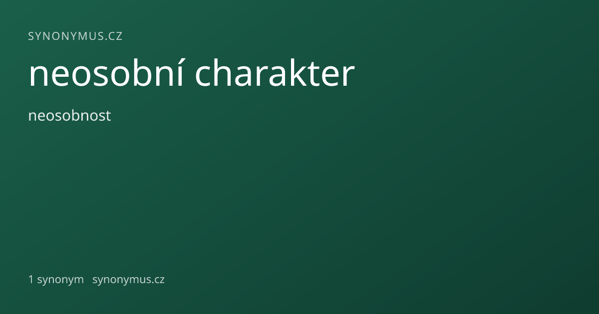 Náhled odkazu: neosobní charakter