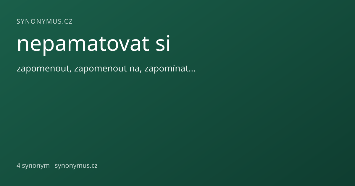 Náhled odkazu: nepamatovat si