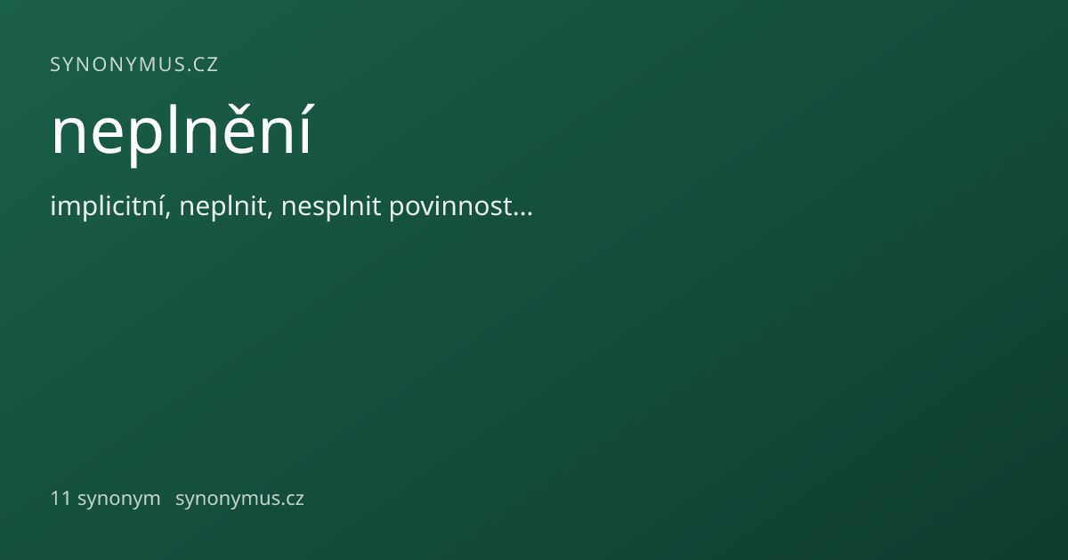 Náhled odkazu: neplnění