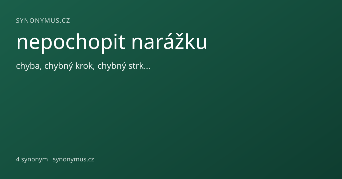 Náhled odkazu: nepochopit narážku