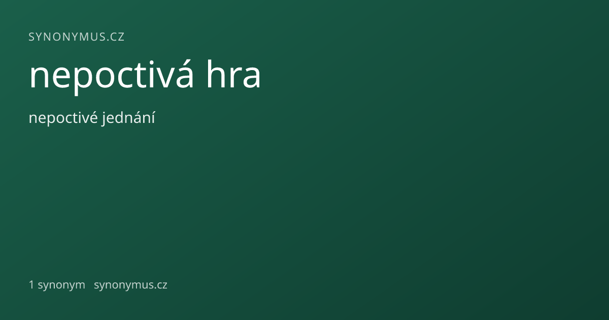 Náhled odkazu: nepoctivá hra