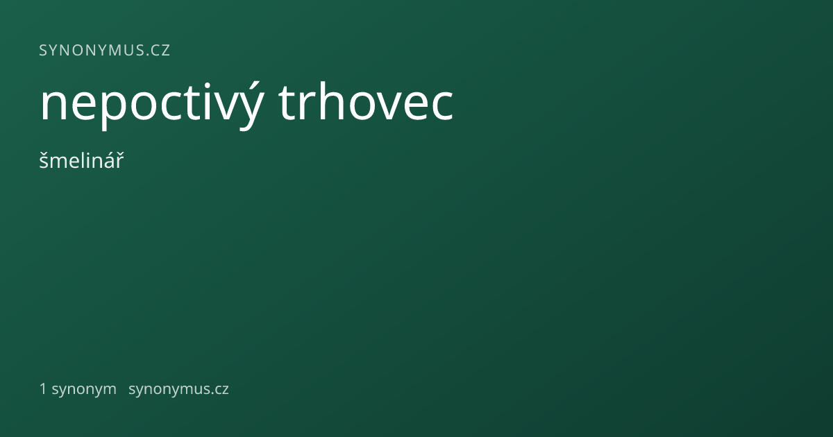 Náhled odkazu: nepoctivý trhovec