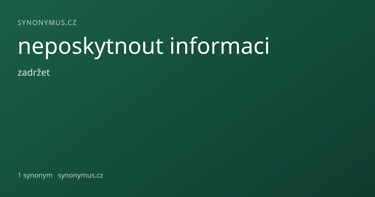 Náhled odkazu: neposkytnout informaci