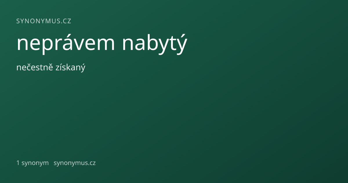 Náhled odkazu: neprávem nabytý