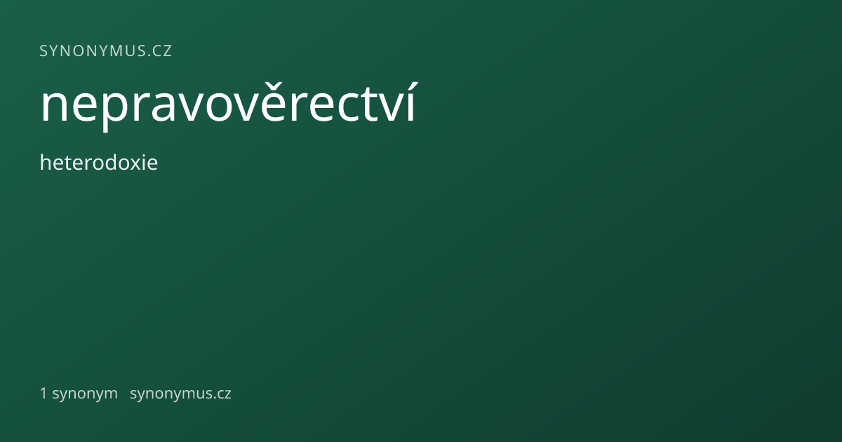 Náhled odkazu: nepravověrectví