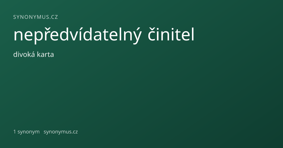 Náhled odkazu: nepředvídatelný činitel