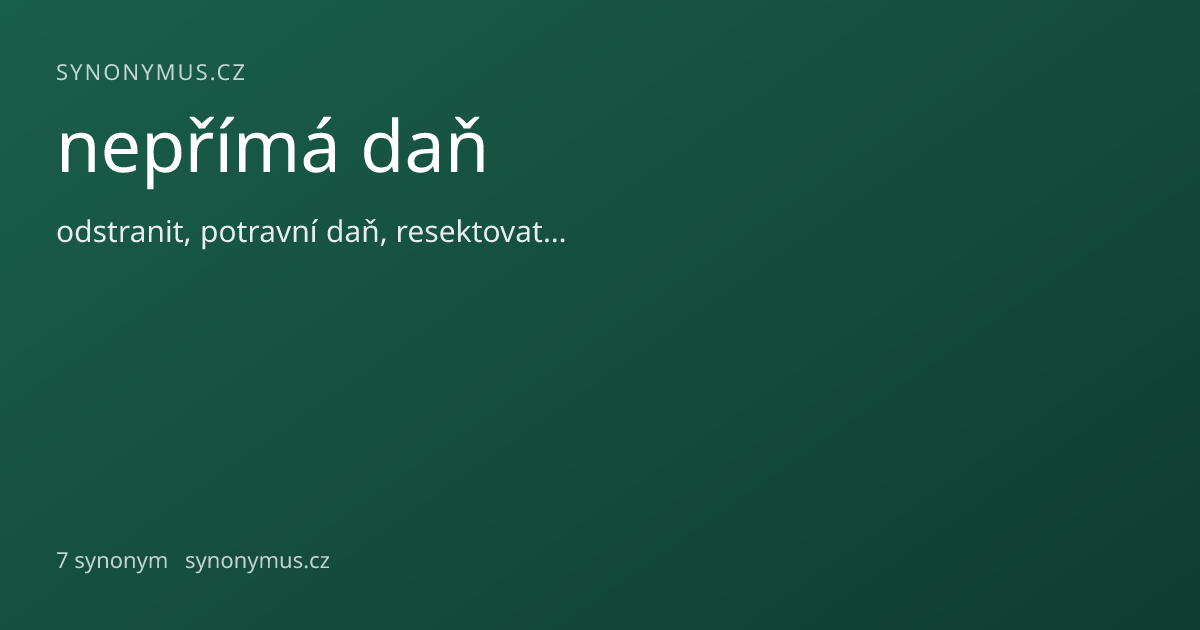 Náhled odkazu: nepřímá daň