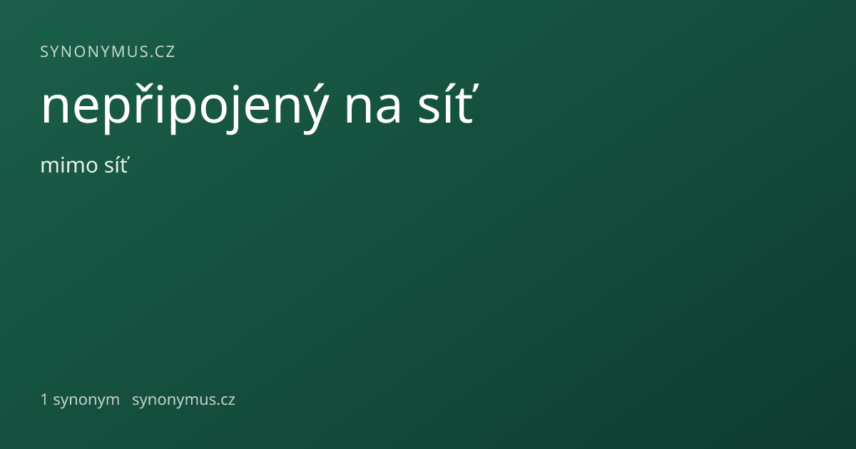 Náhled odkazu: nepřipojený na síť