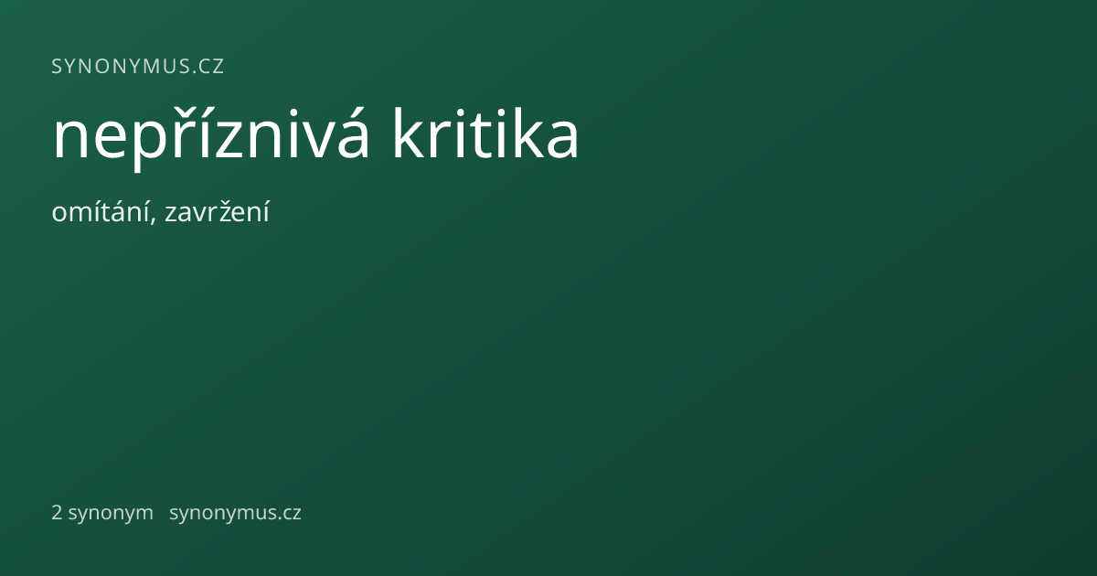 Náhled odkazu: nepříznivá kritika