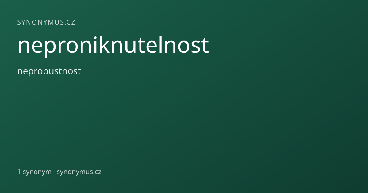 Náhled odkazu: neproniknutelnost