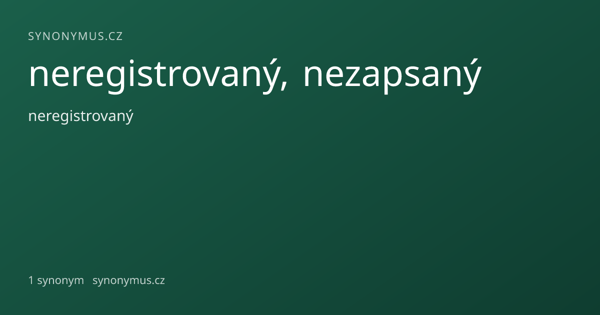 Náhled odkazu: neregistrovaný, nezapsaný