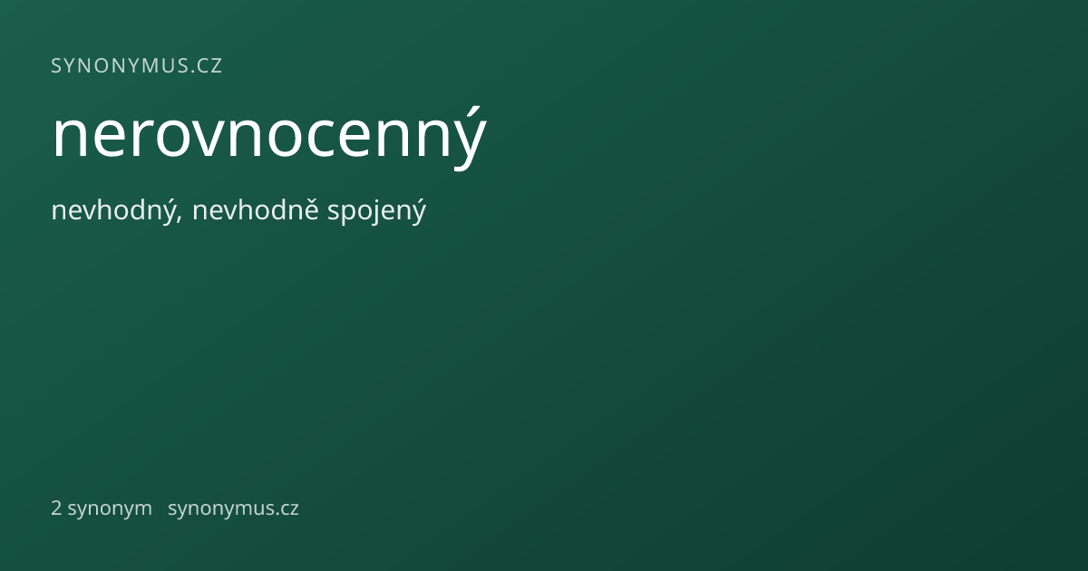 Náhled odkazu: nerovnocenný