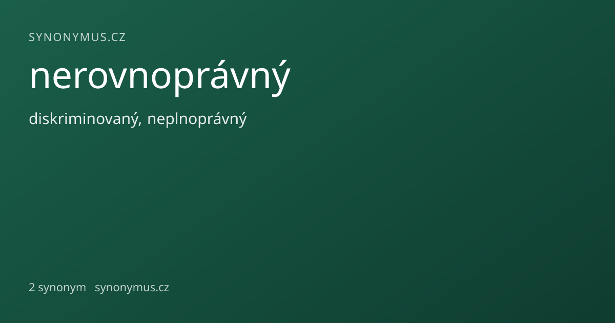 Náhled odkazu: nerovnoprávný