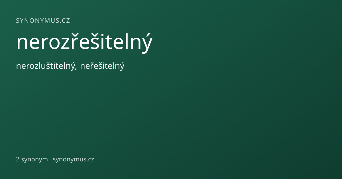 Náhled odkazu: nerozřešitelný