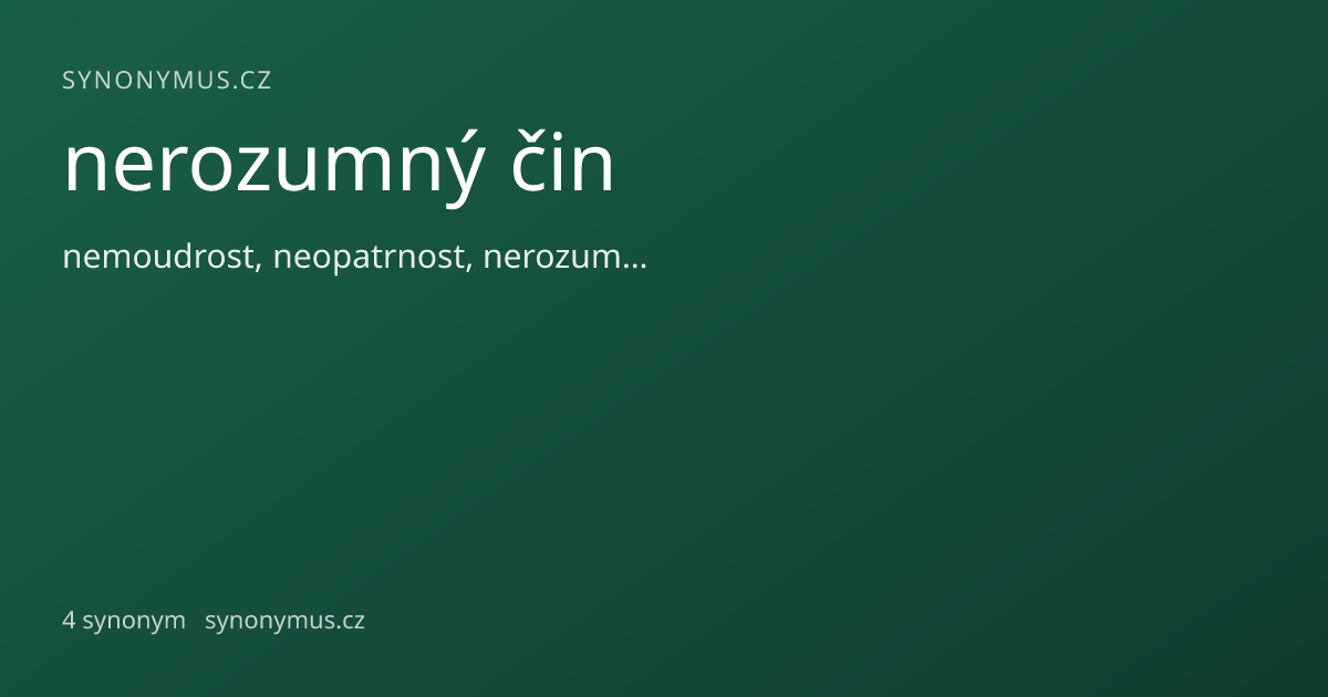 Náhled odkazu: nerozumný čin