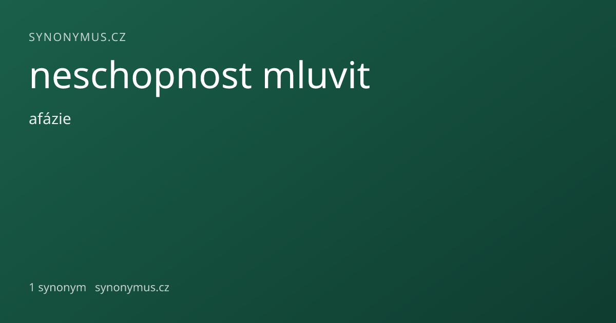 Náhled odkazu: neschopnost mluvit