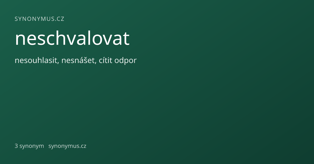 Náhled odkazu: neschvalovat