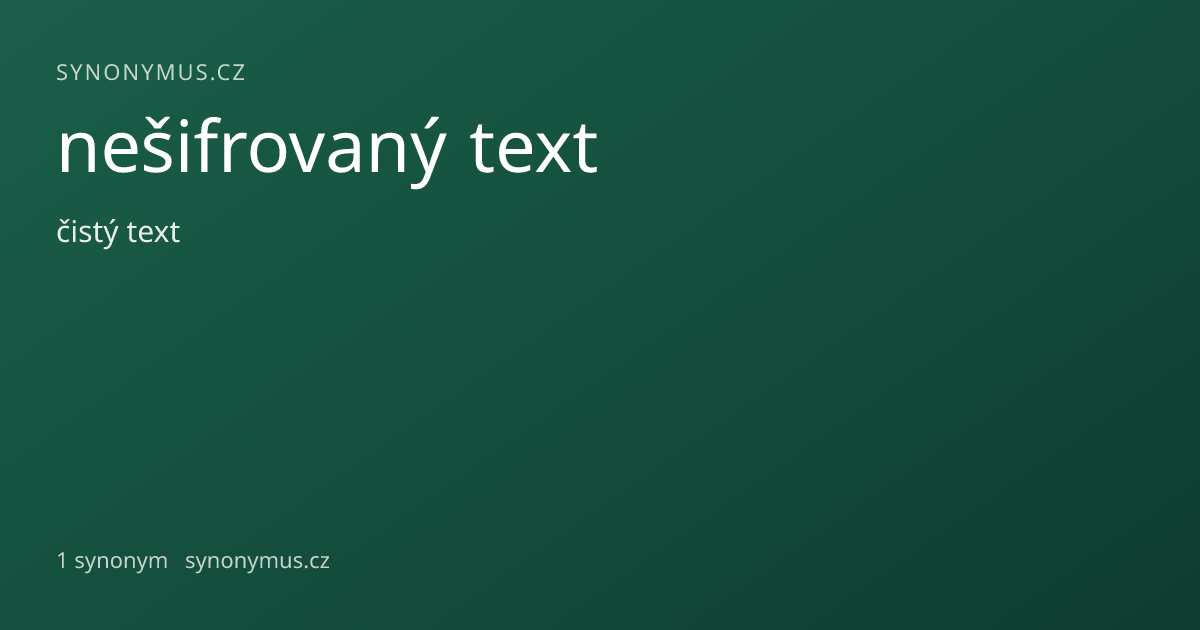 Náhled odkazu: nešifrovaný text