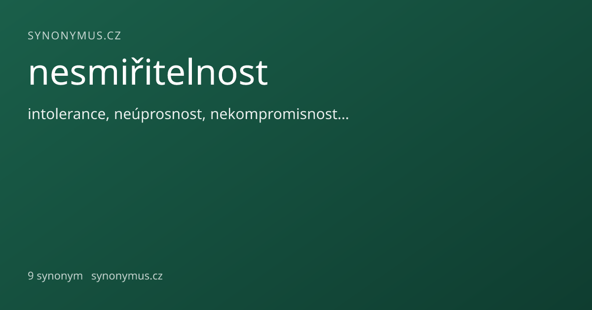 Náhled odkazu: nesmiřitelnost
