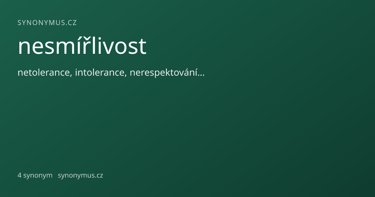 Náhled odkazu: nesmířlivost