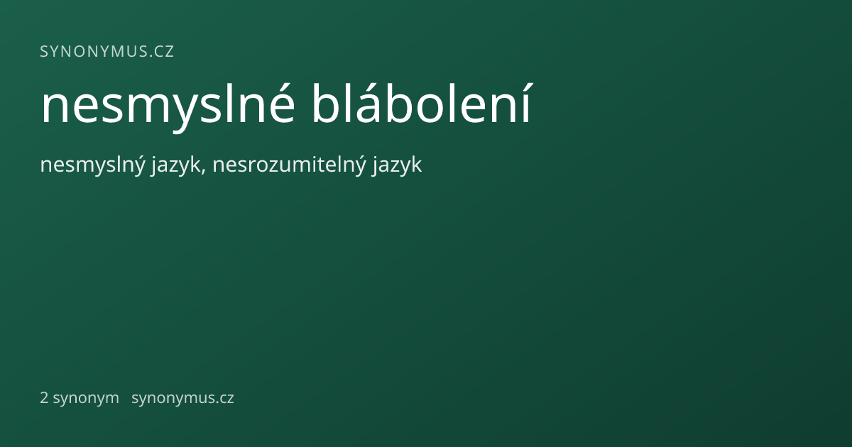 Náhled odkazu: nesmyslné blábolení