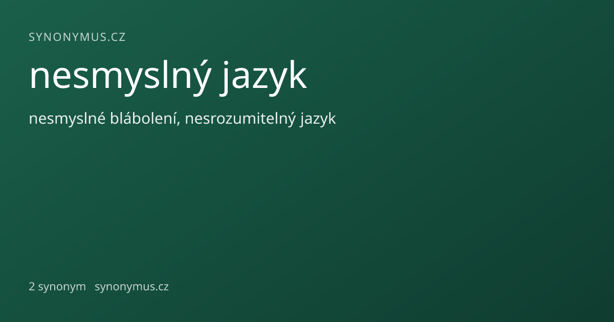 Náhled odkazu: nesmyslný jazyk
