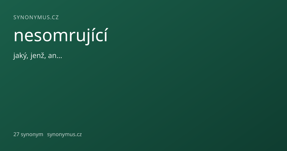 Náhled odkazu: nesomrující