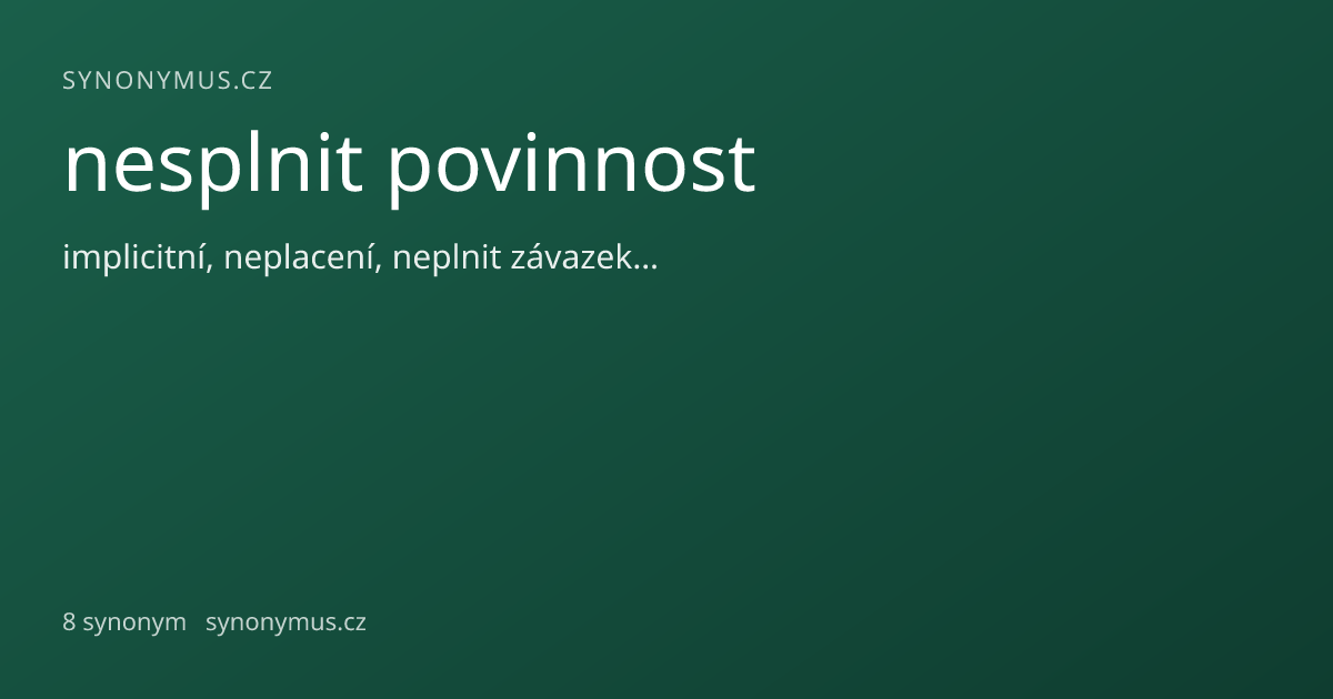 Náhled odkazu: nesplnit povinnost