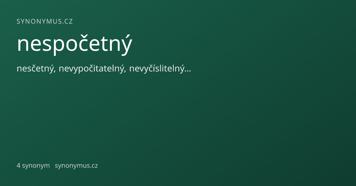 Náhled odkazu: nespočetný