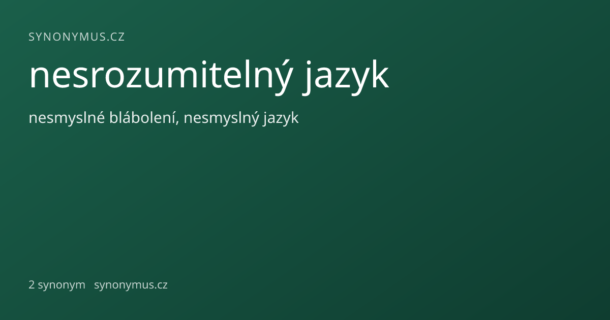 Náhled odkazu: nesrozumitelný jazyk