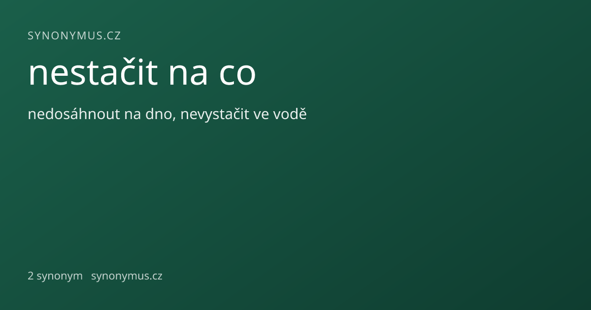 Náhled odkazu: nestačit na co
