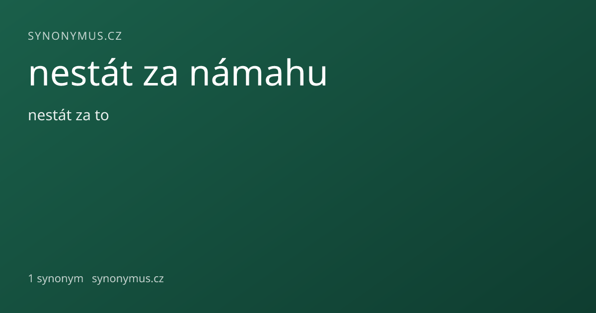 Náhled odkazu: nestát za námahu