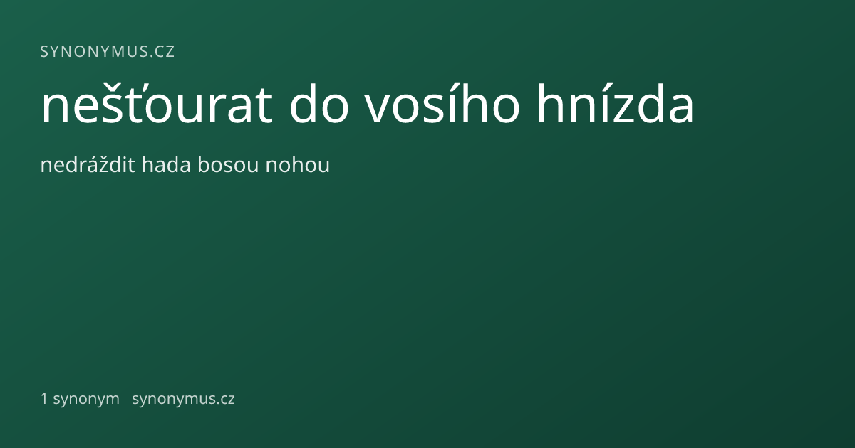 Náhled odkazu: nešťourat do vosího hnízda