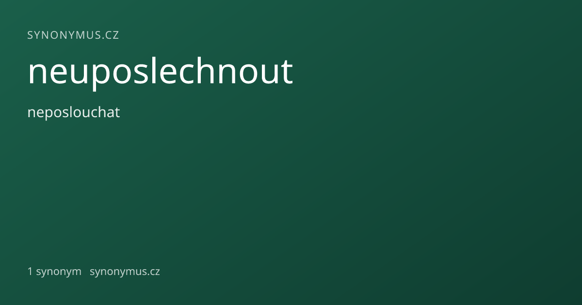 Náhled odkazu: neuposlechnout