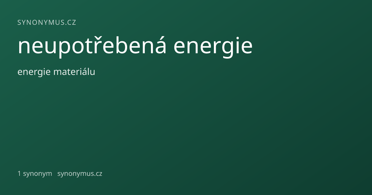 Náhled odkazu: neupotřebená energie