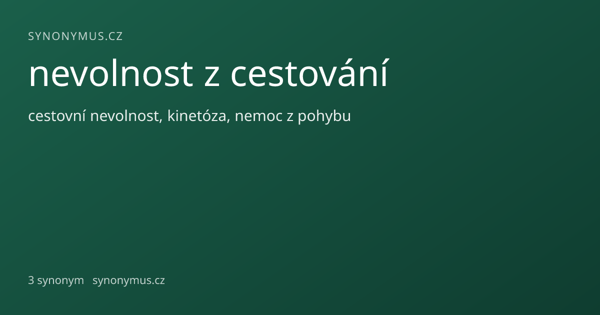 Náhled odkazu: nevolnost z cestování