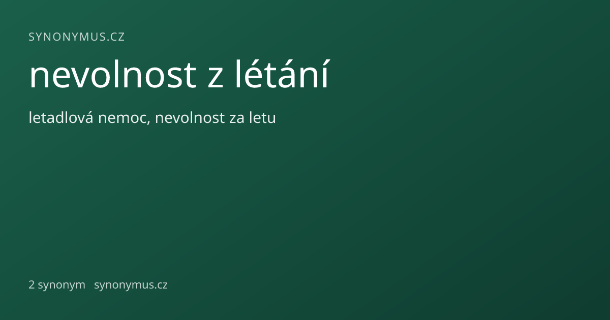 Náhled odkazu: nevolnost z létání