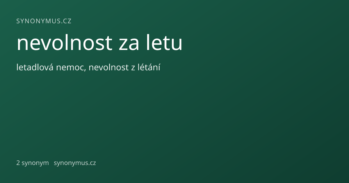 Náhled odkazu: nevolnost za letu