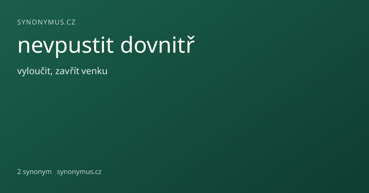 Náhled odkazu: nevpustit dovnitř