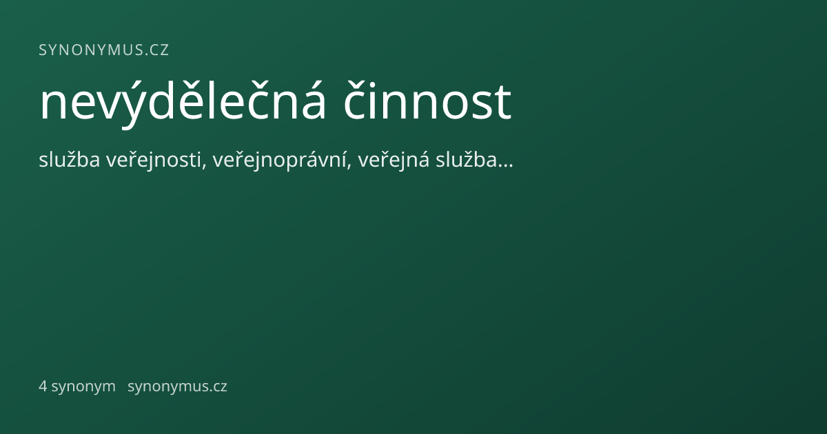 Náhled odkazu: nevýdělečná činnost