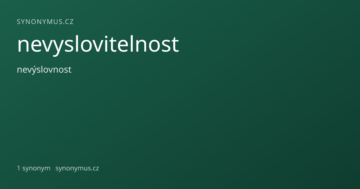 Náhled odkazu: nevyslovitelnost