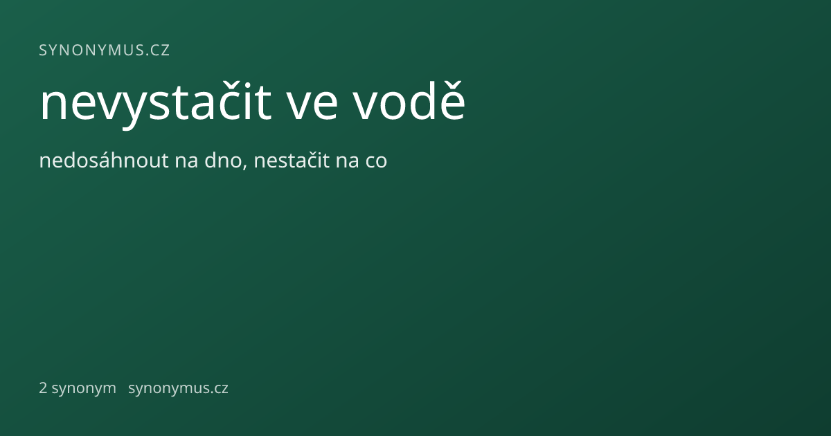 Náhled odkazu: nevystačit ve vodě