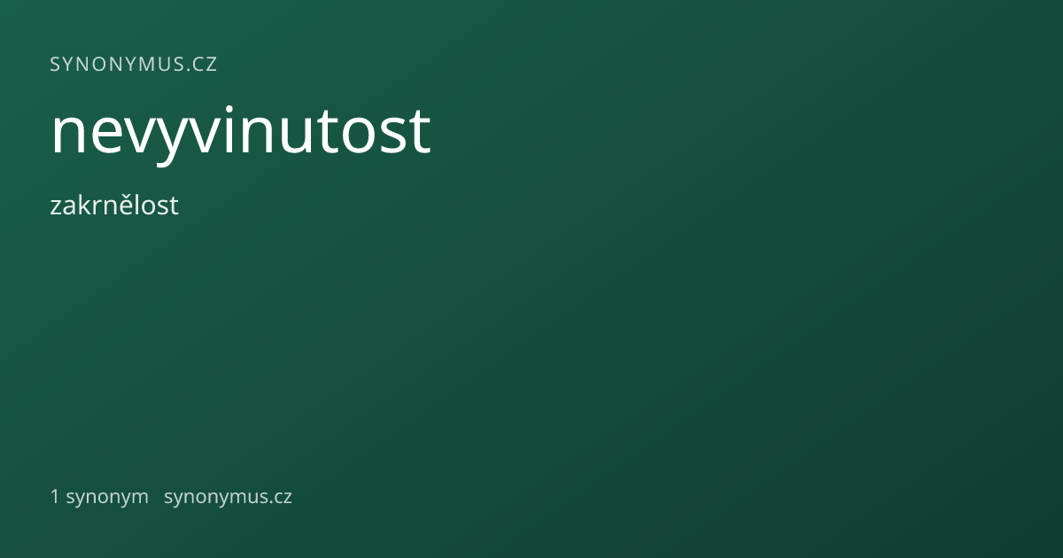 Náhled odkazu: nevyvinutost