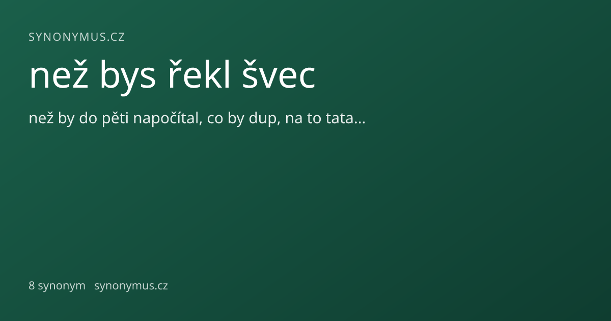 Náhled odkazu: než bys řekl švec