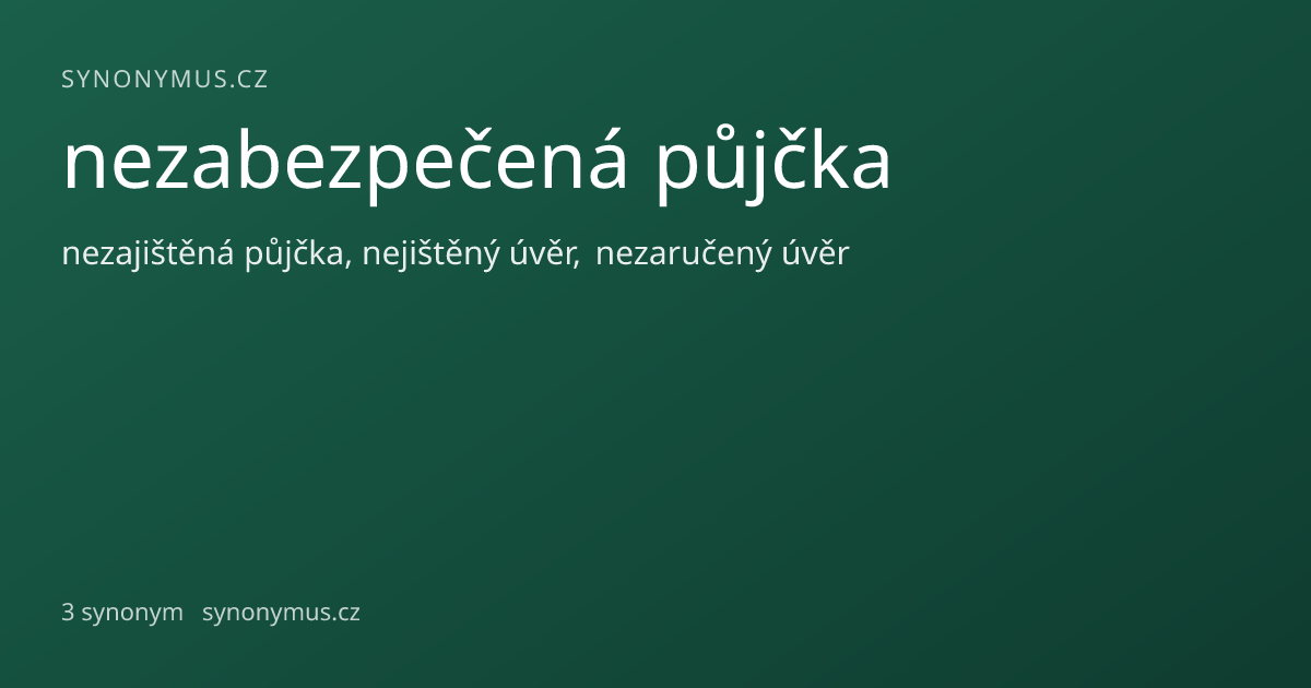 Náhled odkazu: nezabezpečená půjčka